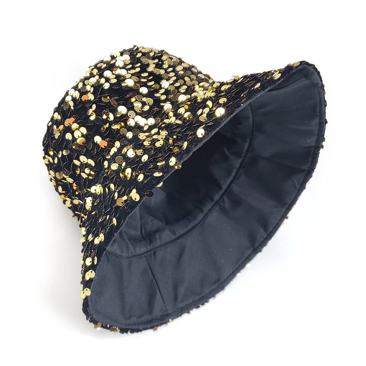 Sparkly Sequin & Velvet Bucket Hat for Women - Natalie Mills Bling Fashion Accessory - Perfect for Parties, Festivals & Beach Vacations