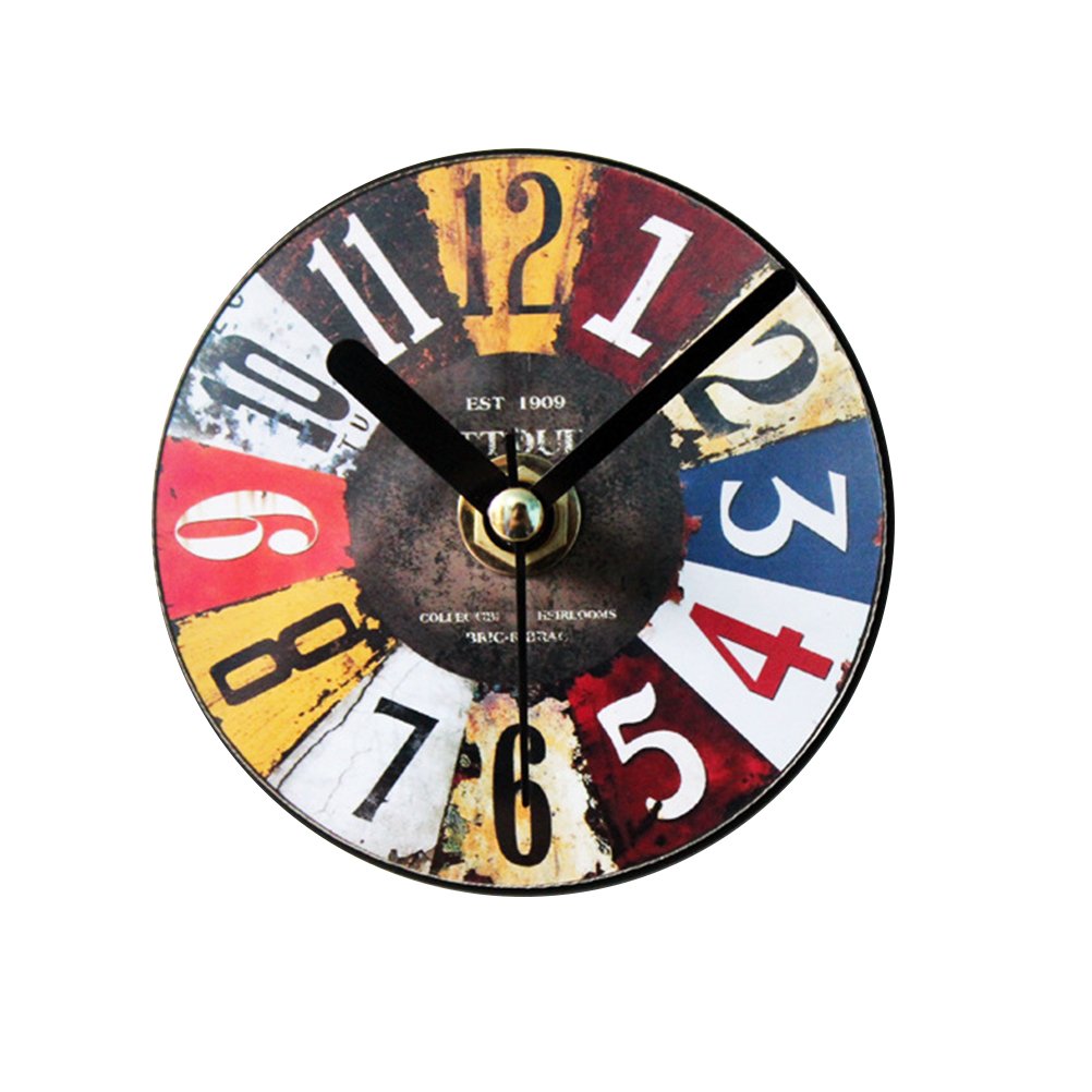 VORCOOL Retro Magnetic Refrigerator Clock with Arabic Numerals - Rustic Vintage Style Fridge Magnet Clock for Kitchen, Living Room, Bedroom & Office Decor - Perfect for Home, Dorm & Office Organization