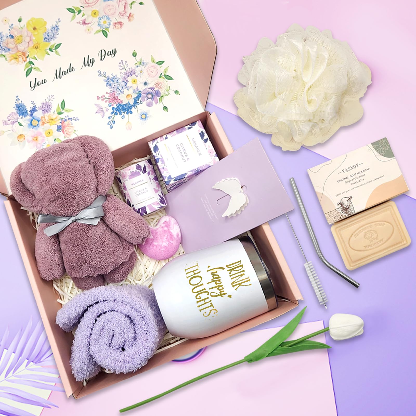 Best Self Care Spa Gift Baskets for Women - Relaxing Birthday, Christmas, Mother's Day Presents for Mom, Grandma, Sister, Wife & Best Friend | Thoughtful Get Well Soon & Special Occasion Gifts for Women Who Have Everything | Perfect for Home Spa Days, Stress Relief & Pampering