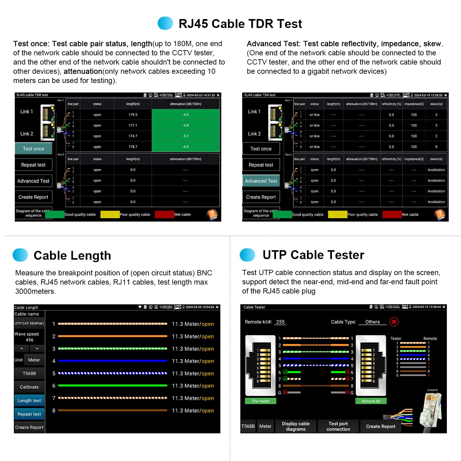 4K 12MP IP Camera Tester with 8