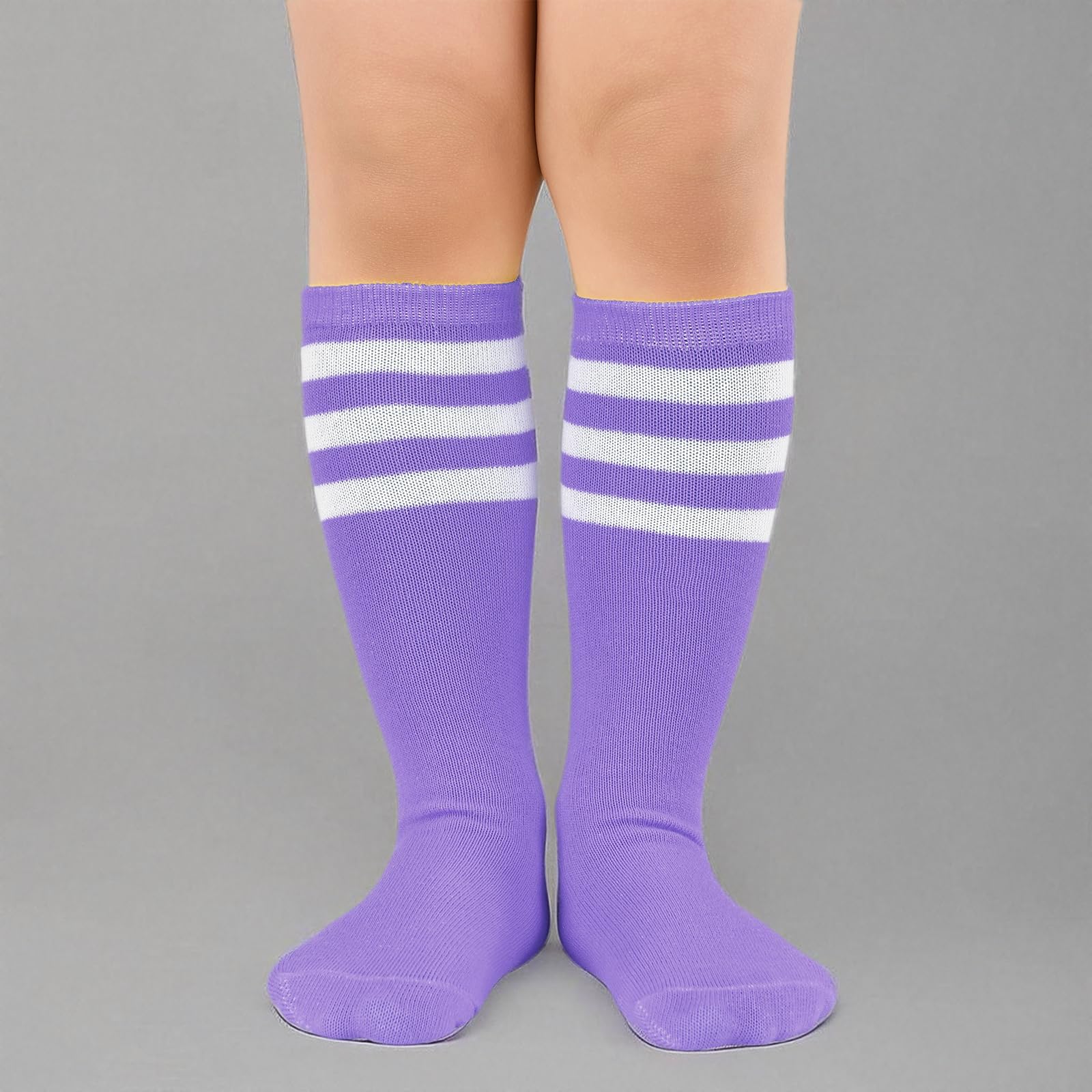 Trendy Kids Soccer Socks - Knee High Athletic Socks for Boys & Girls | Breathable Sports Socks for School, Training & Games | Striped Design for Toddlers & Youth