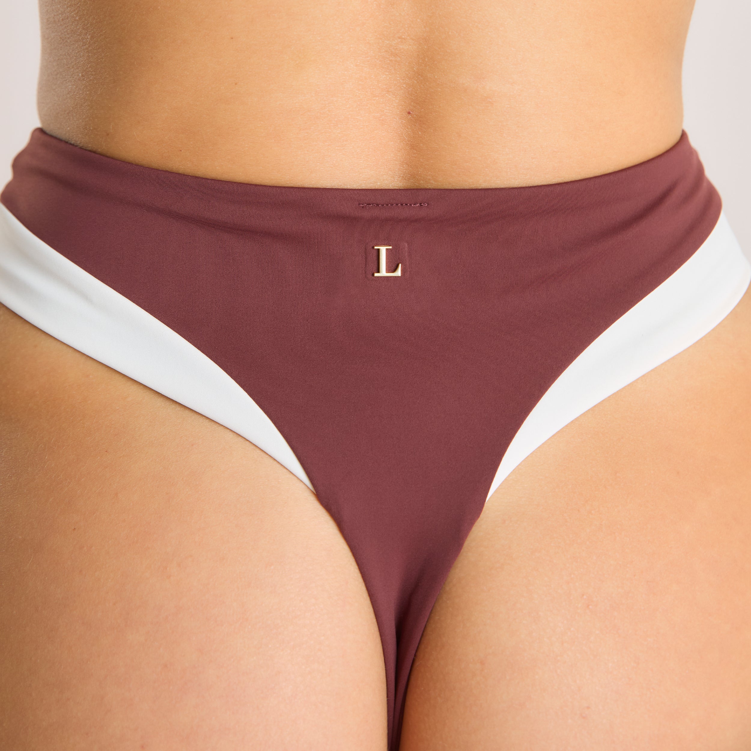 Monaco High Waisted Bikini Thong - Sexy Plum Color Swimwear for Women | Beach, Pool & Summer Vacation Essentials