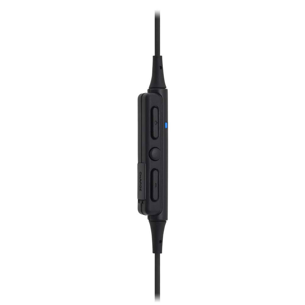 Audio-Technica ATH-CKR55BTBL Wireless Bluetooth Earbuds with Mic - Hi-Res Sound, In-Line Controls, Secure Fit - Perfect for Gym, Commuting & Travel (Blue)