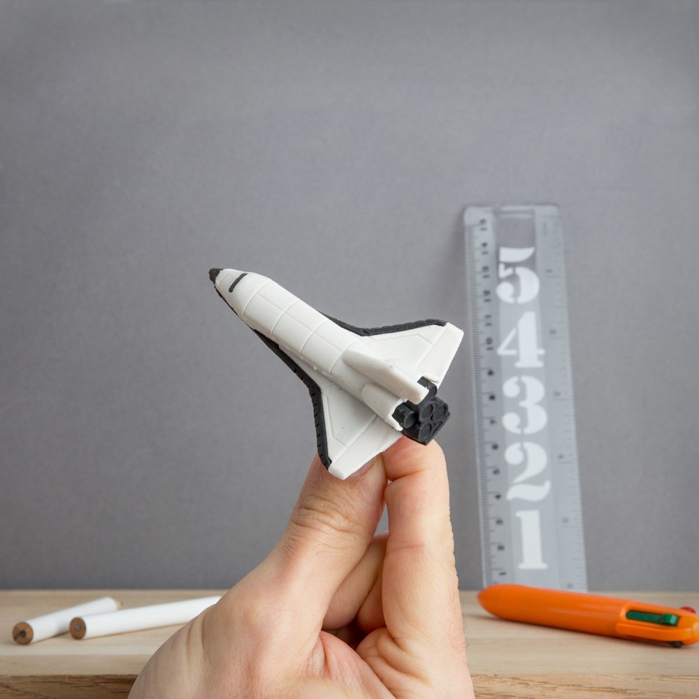 SUCK UK Fun Space Set - Kids Pencil Erasers (Shuttle, Rocket & Astronaut) | Creative School Supplies for Science & Space Lovers | Perfect for Classroom, Homework & STEM Activities