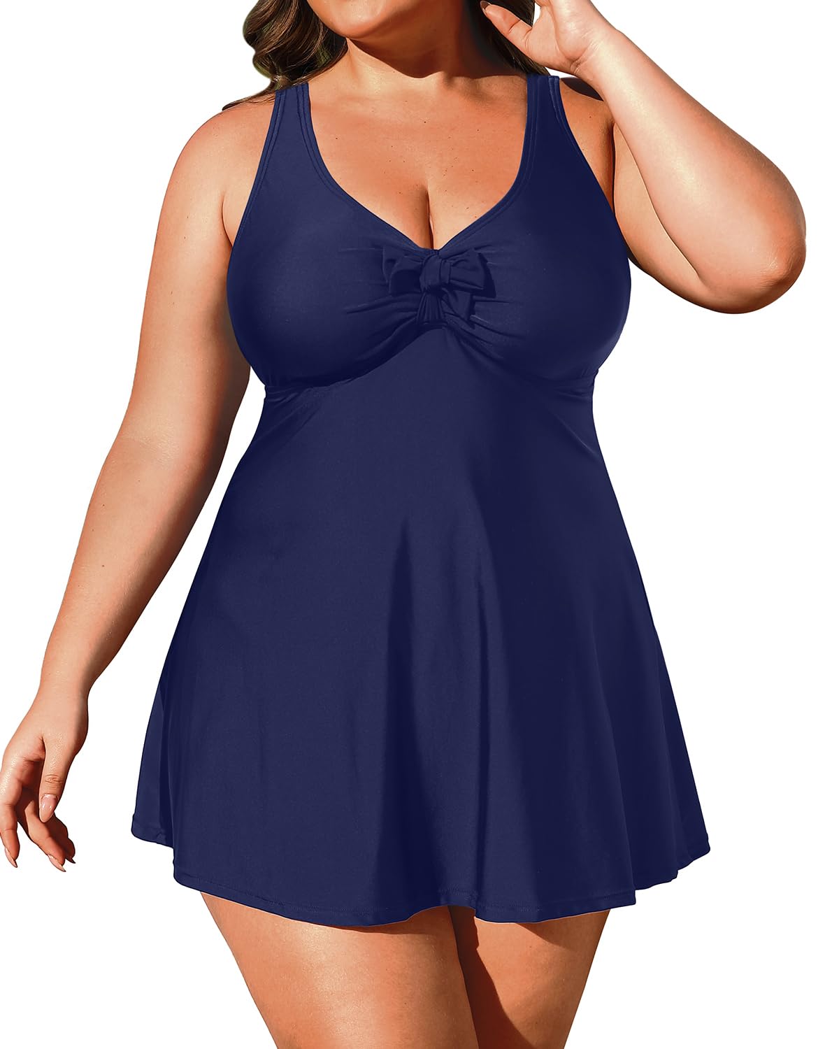 Daci Plus Size Women's Two Piece Swimsuits - Flowy Tankini Swim Dress with Shorts | Bathing Suit for Beach, Pool & Vacation