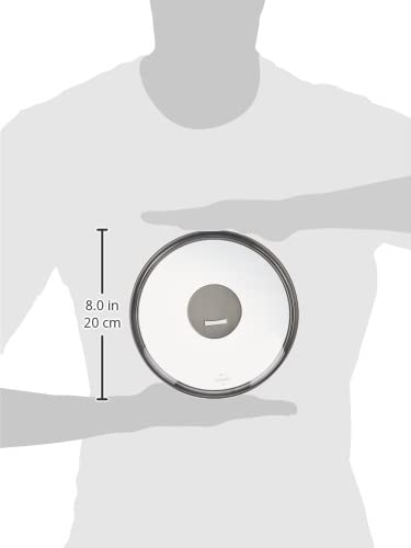 Premium Cristel Glass Lid Platinum 8mm - 20cm Tempered Glass Cookware Cover for Saucepans & Stockpots | Ideal for Cooking, Baking & Kitchen Safety