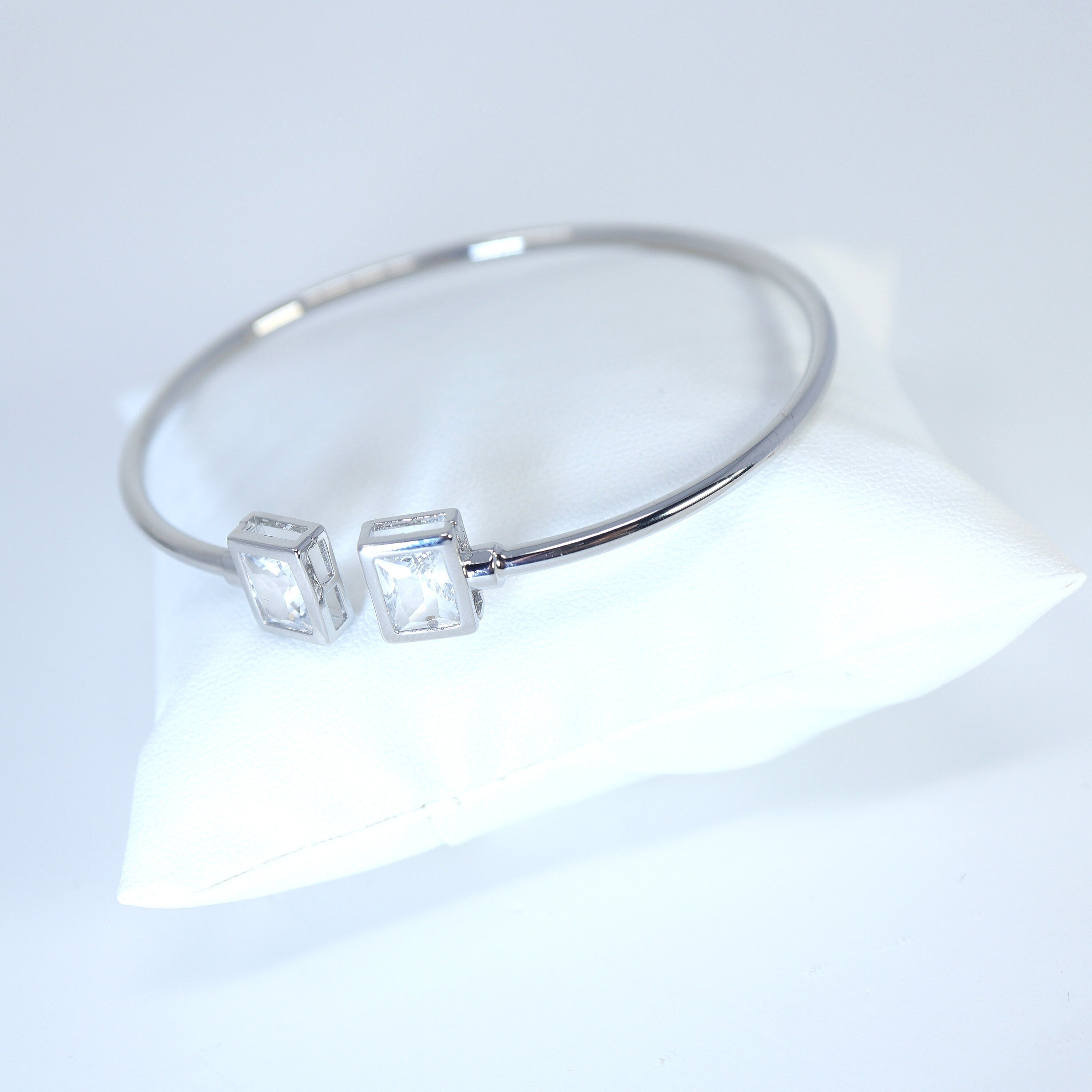 Elegant CZ Dainty Bangle Bracelet for Bridesmaid Proposal - 