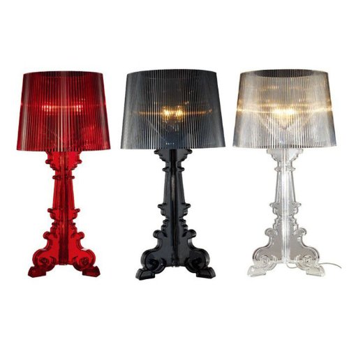 Kartell Bourgie Ghost Crystal Clear Table Lamp - Modern Bedroom & Study Desk Light for Reading, Living Room, Office Decor (Transparent)