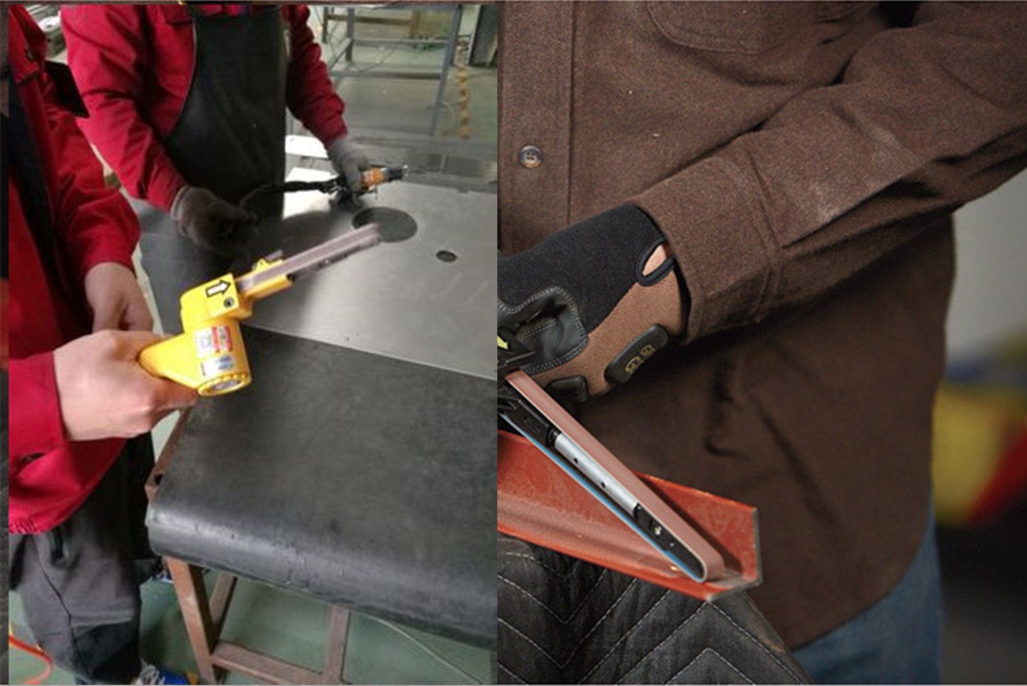 3/8 Inch Air Belt Sander - Pneumatic Mini Belt Grinder with Sanding Belts for Woodworking, Metal Polishing & DIY Projects