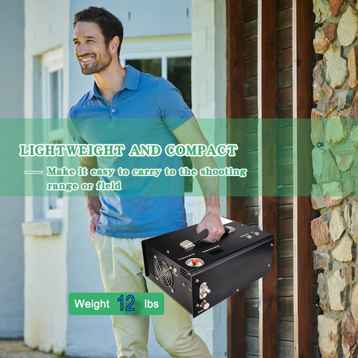Premium Portable PCP High Pressure Air Compressor 4500PSI/30MPa - 12V & 110V Dual Power, Auto-Stop, Oil-Free with Water-Oil Separator - Ideal for Air Rifles, Paintball Tanks, Scuba Diving & Automotive Use