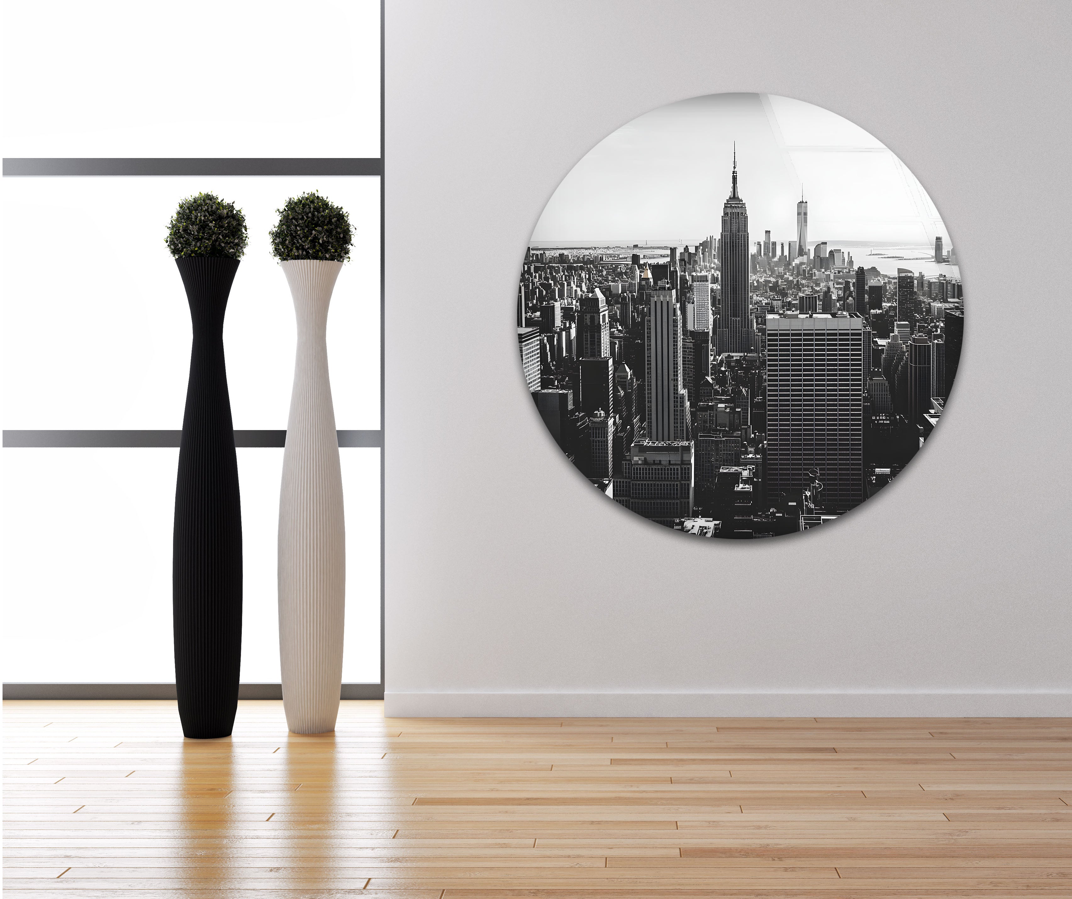 Empire State Building Glass Wall Art - Black & White NYC Skyline Decor for Home & Office | Perfect Gift for New York Lovers