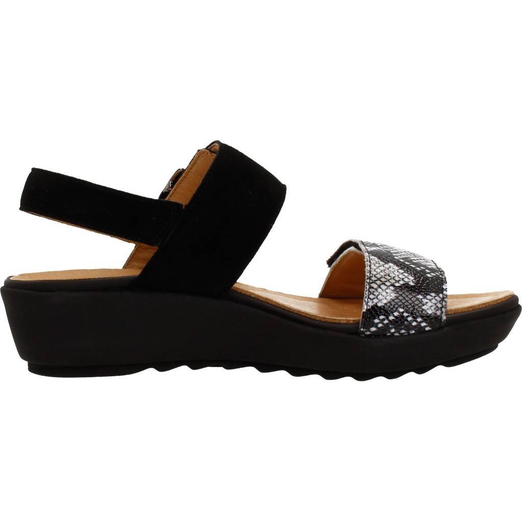 Mephisto Mobils FOLINA Women's Black Suede Leather Sandals - Size 38 EUR / 8 US - Comfortable Walking Shoes for Summer, Travel & Casual Outings