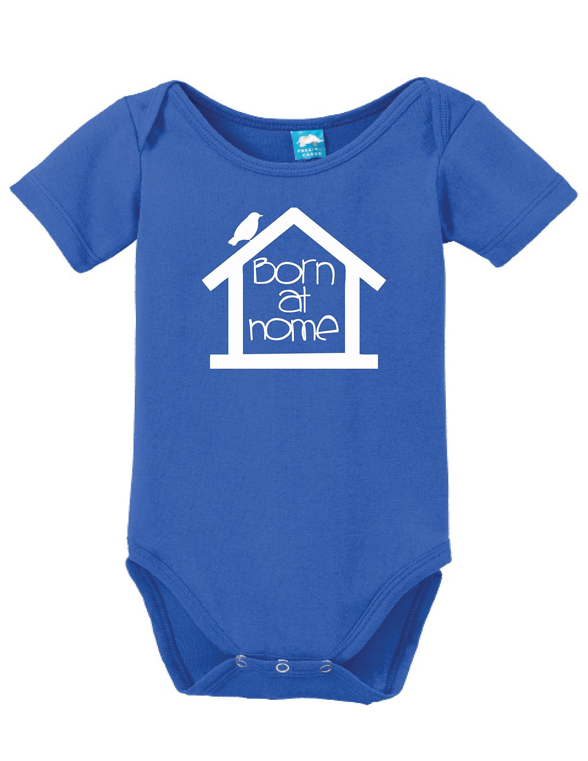 Born at Home Printed Infant Bodysuit Baby Romper - Soft Cotton Onesie for Newborns & Toddlers - Perfect for Family Photos, Playtime & Everyday Wear
