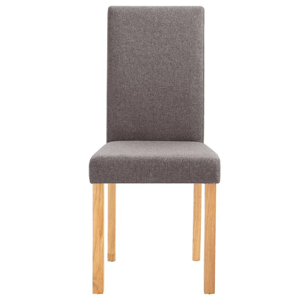 SKM Modern Dining Chairs Set of 4 - Taupe Fabric Upholstered Kitchen Chairs with Sturdy Metal Legs - Comfortable Seating for Dining Room, Kitchen, Breakfast Nook and Small Spaces