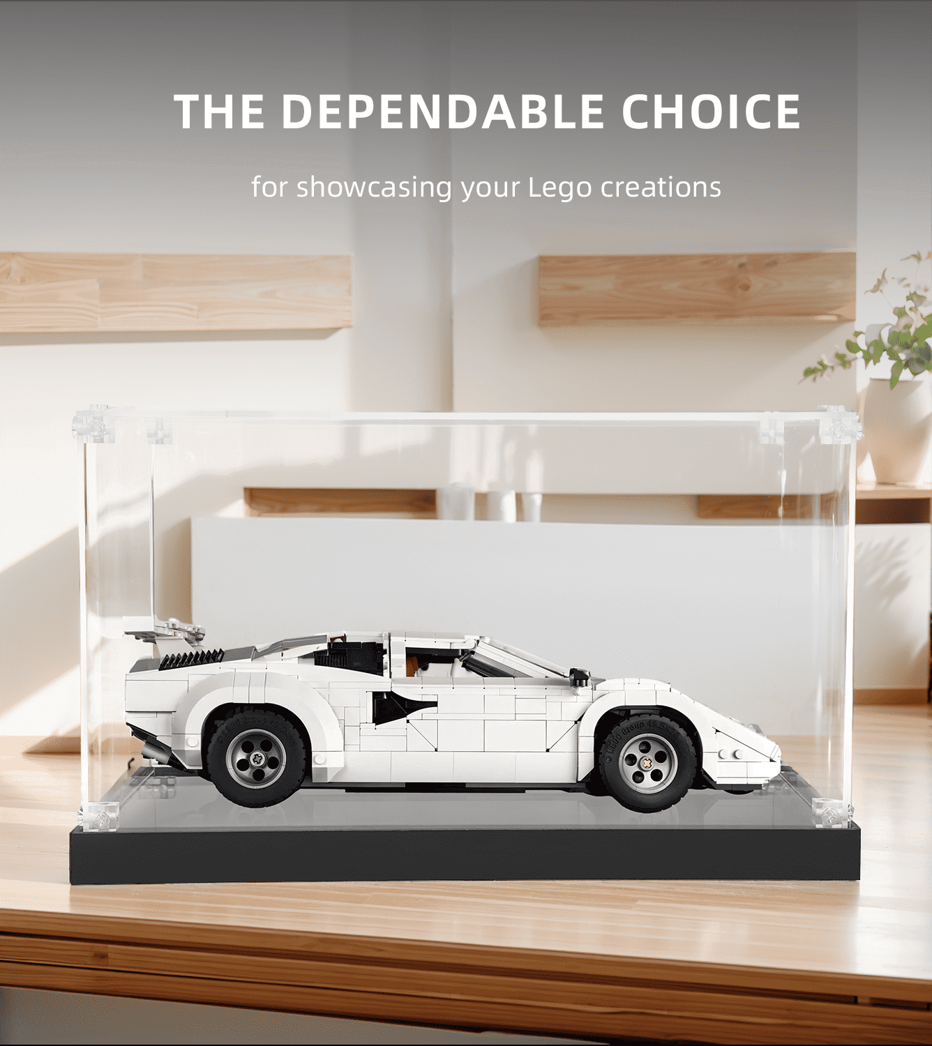 LEGO Lamborghini Countach 5000 Quattrovalvole 10337 Display Case - Clear Protective Showcase for LEGO Technic Car Model - Perfect for Home Decoration, Office Display & Collector's Showcase