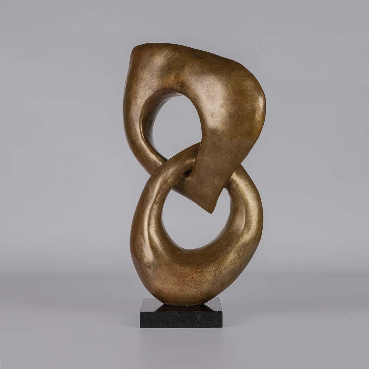 Two Rings Brown Bronze Sculpture - Elegant Home Decor for Living Room, Office & Gift Ideas