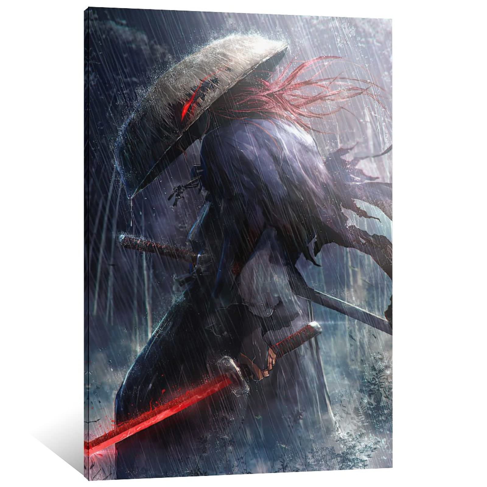 Dark Samurai Ninja Ronin Classic Poster - 24x36 Inch (60x90cm) Framed Wall Art for Home & Office Decor - Perfect for Bedroom, Living Room, Kids Room & Man Cave