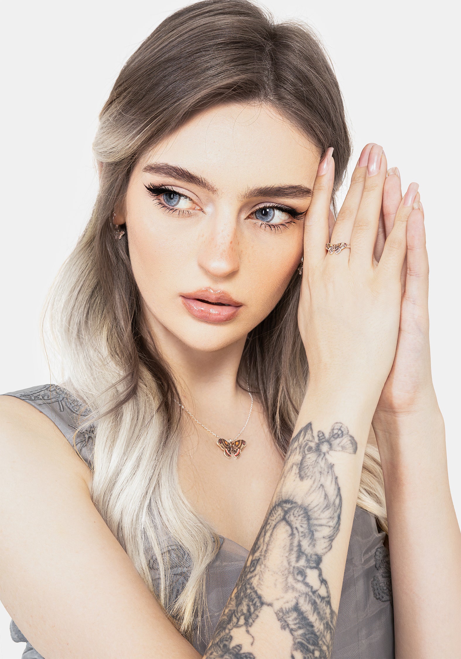 Cyrus Moth Ring - Sterling Silver Butterfly Jewelry for Women, Elegant Nature-Inspired Fashion Ring - Perfect for Boho Chic Outfits, Date Nights & Special Occasions