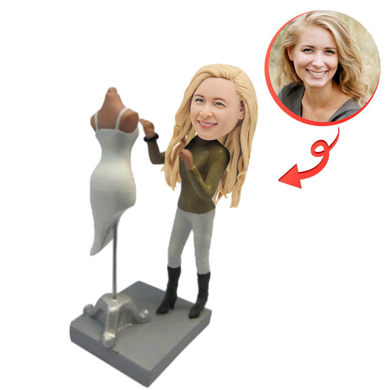 Custom Bobblehead Doll - Personalized Fashion Designer Figurine | Unique Gift for Fashion Lovers, Office Decor, Birthday Present