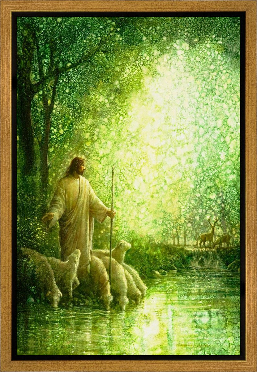 Feed My Sheep Gallery Wrap Canvas Art - Hand-Painted Christian Wall Decor for Home, Church & Office - Inspirational Bible Verse Painting for Living Room & Bedroom