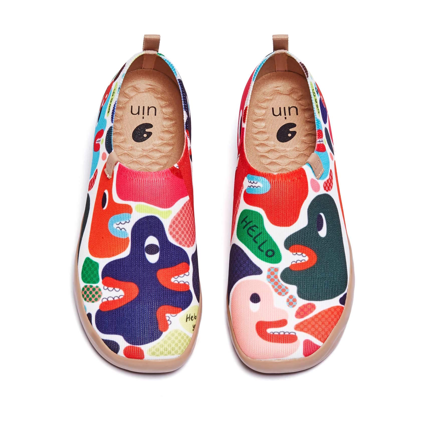 UIN Women's Slip On Sneakers - Knitted Art Painted Casual Loafers for Women - Comfortable Soft Walking Shoes for Everyday Wear, Travel & Work