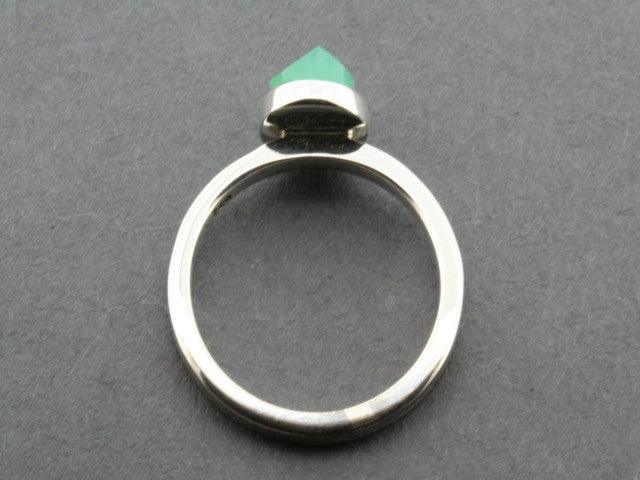 Faceted Chrysoprase Stackable Ring for Women - Elegant Adjustable Gemstone Jewelry for Layering & Everyday Wear