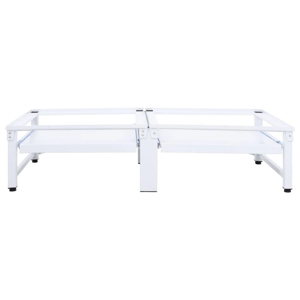 vidaXL Washing Machine Stacking Kit with Pull-Out Shelf | Heavy Duty Washer Dryer Pedestal Stand | Space Saving Laundry Raiser for Home & Apartment | Perfect for Small Laundry Rooms and Tight Spaces