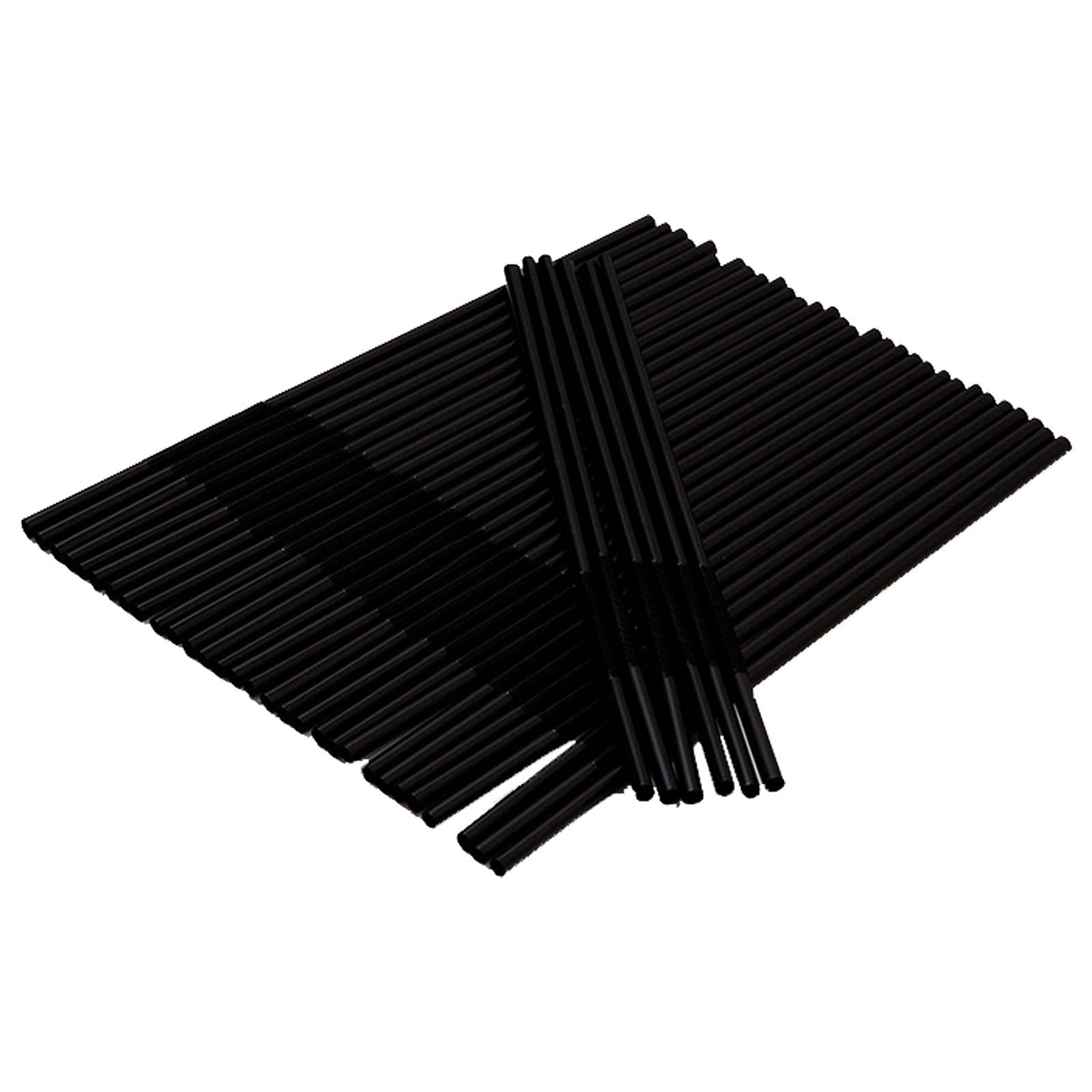 Eco-Friendly Black Disposable Bent Plastic Straws - 100 Pack Biodegradable Drinking Straws for Bubble Tea, Smoothies, Iced Coffee & Party Supplies