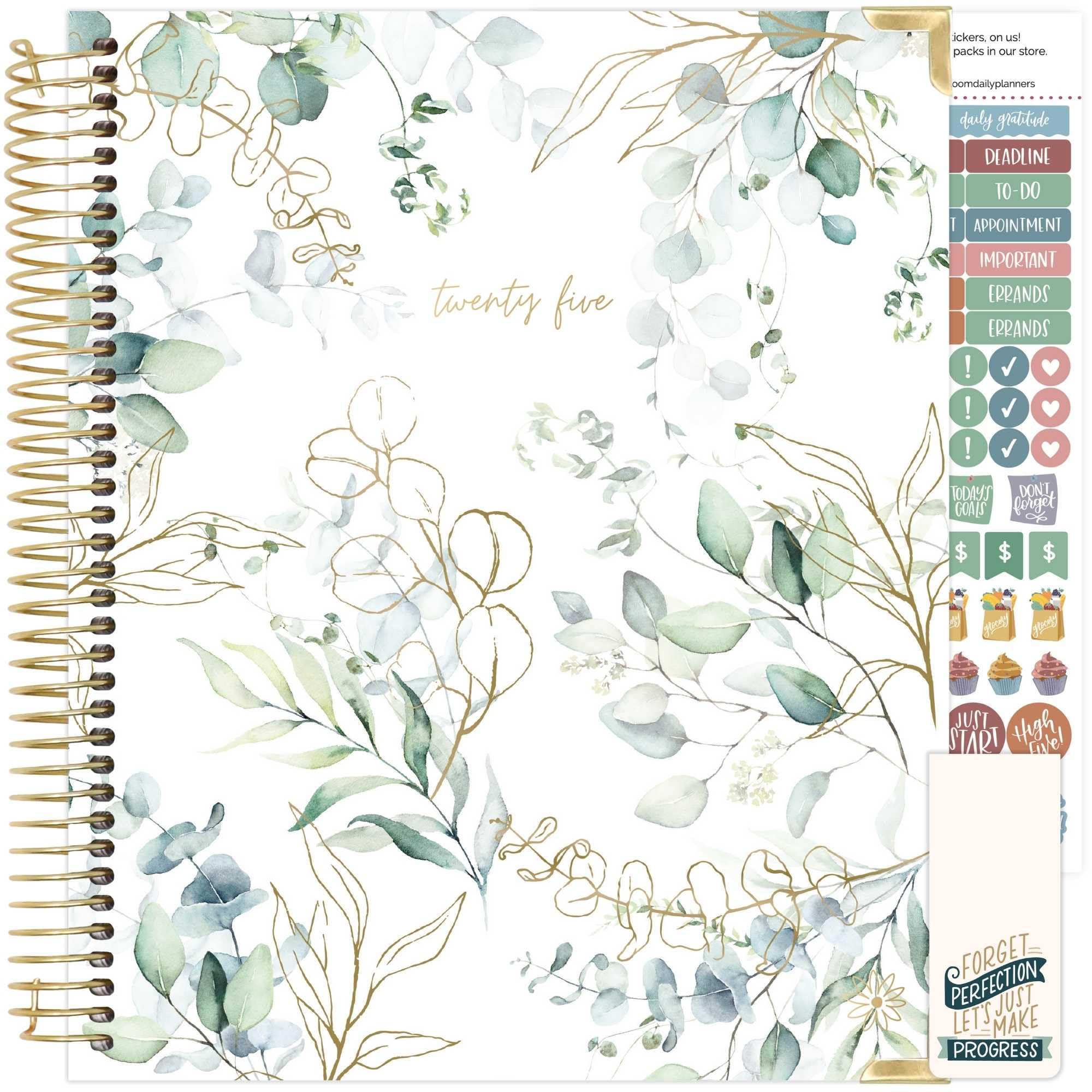 Bloom 2025 Hardcover Goal & Vision Planner - January to December 2025 Monthly/Weekly Organizer - 7.5
