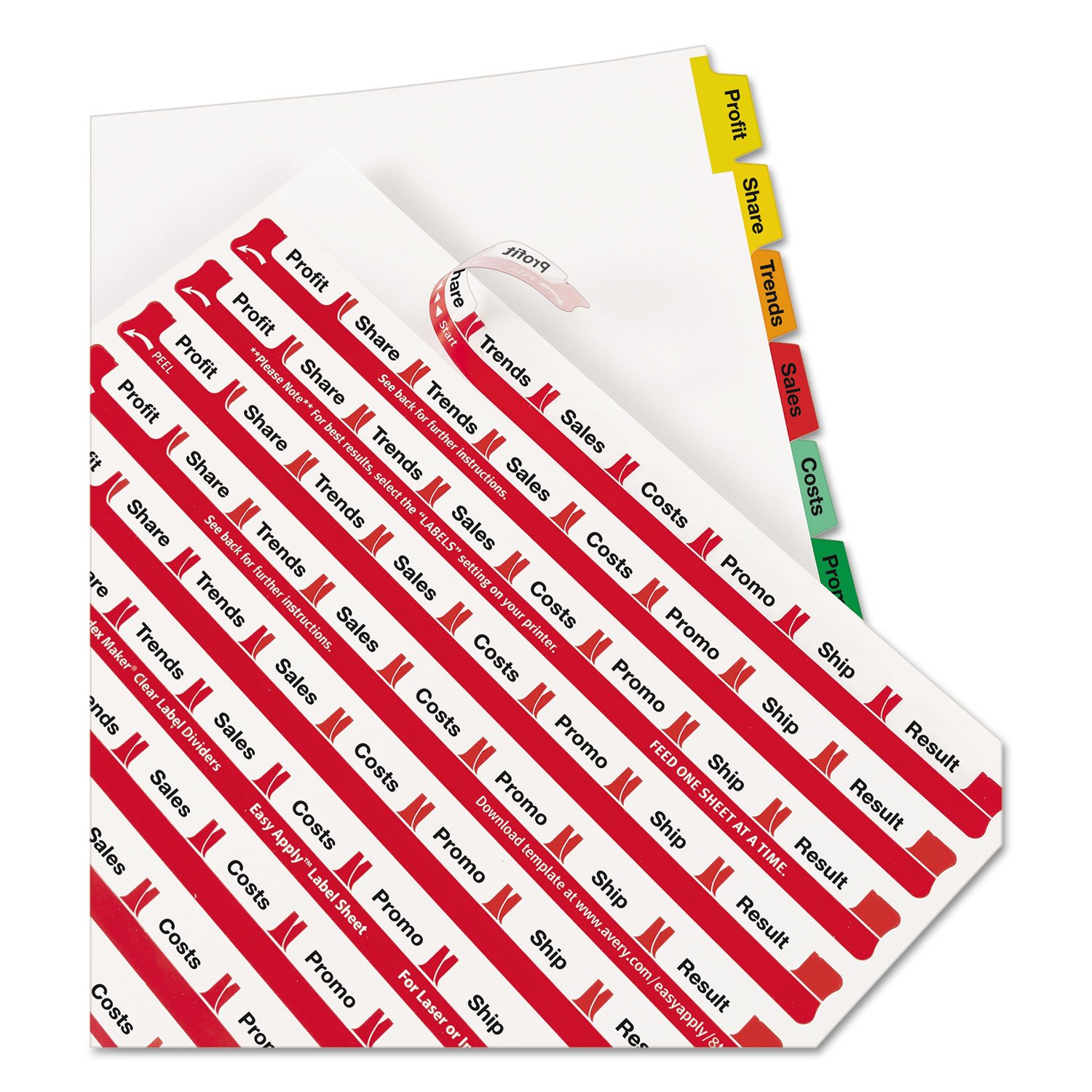 Avery Index Maker Punched Clear Label Tab Dividers - 5-Tab Set for Organizing Files, Folders & Binders - Perfect for Office, School & Home Organization