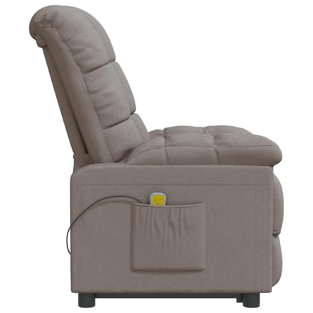 vidaXL Modern Fabric Massage Recliner Chair in Taupe - Ergonomic Relaxation Therapy with Comfortable Padding & Easy-Clean Fabric | Perfect for Living Room, Home Theater & Stress Relief