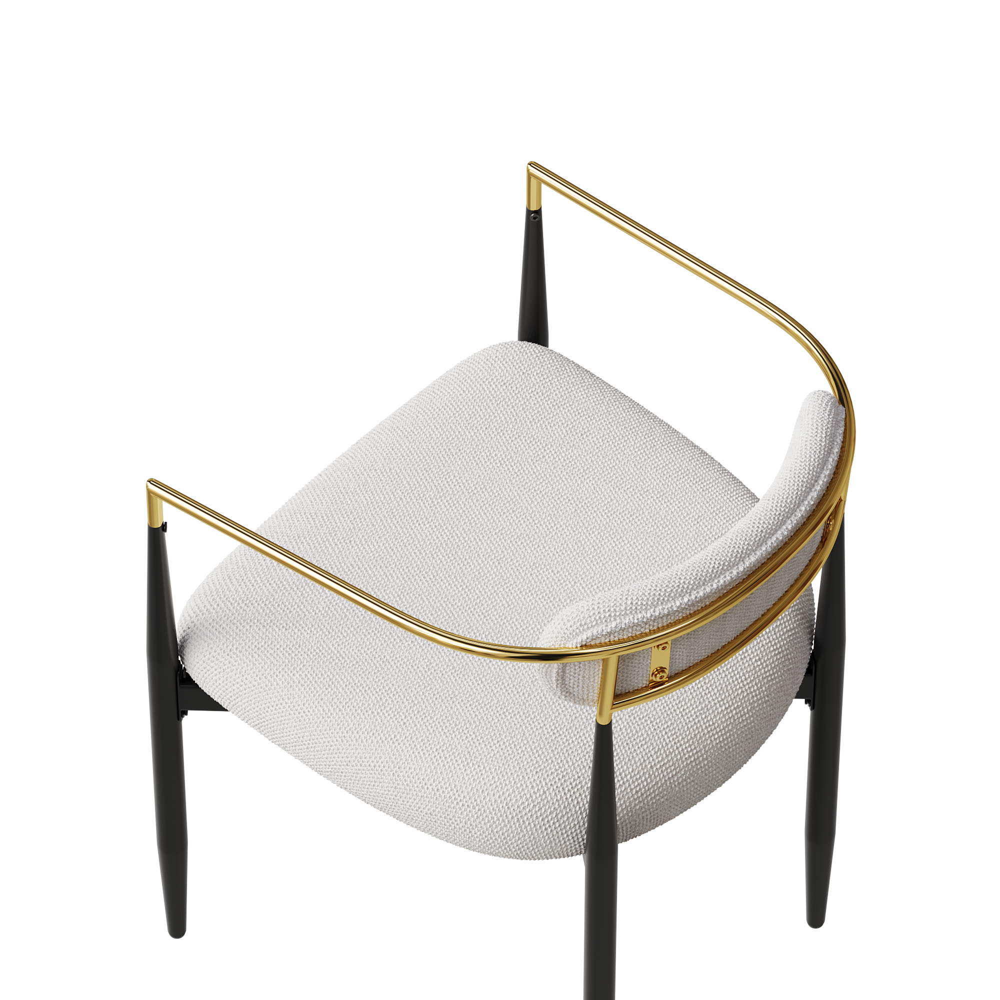 Set of 2 White Medieval Modern Dining Chairs - Teddy Velvet Upholstery with Metal Legs, Easy Assembly for Kitchen, Home & Office | Perfect for Small Spaces, Breakfast Nooks & Contemporary Dining Areas