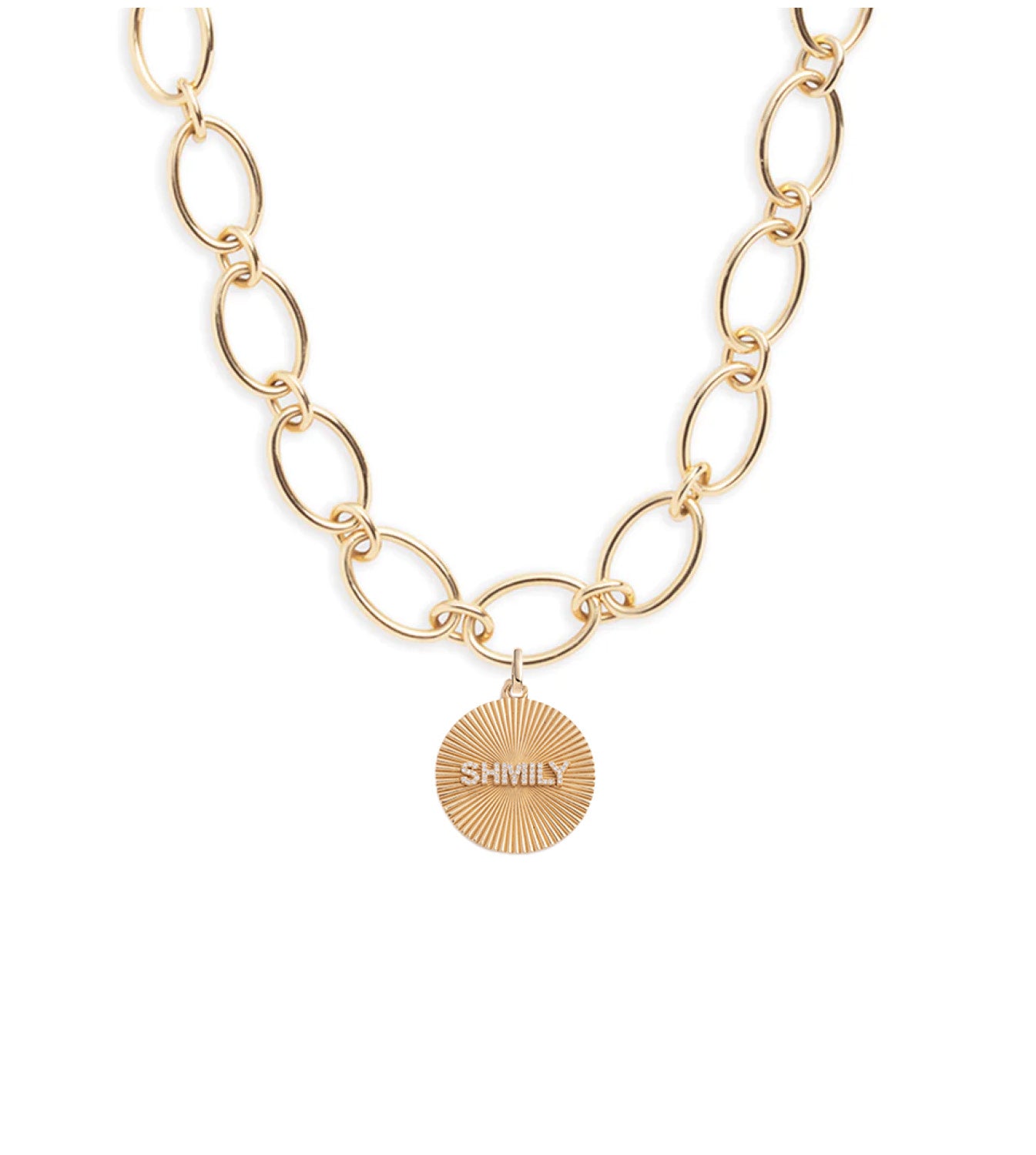 Custom Engraved Oval Link Chain Necklace - Personalized Love Token Jewelry for Anniversary, Valentine's Day & Romantic Gifts | Dainty Pendant Necklace for Women