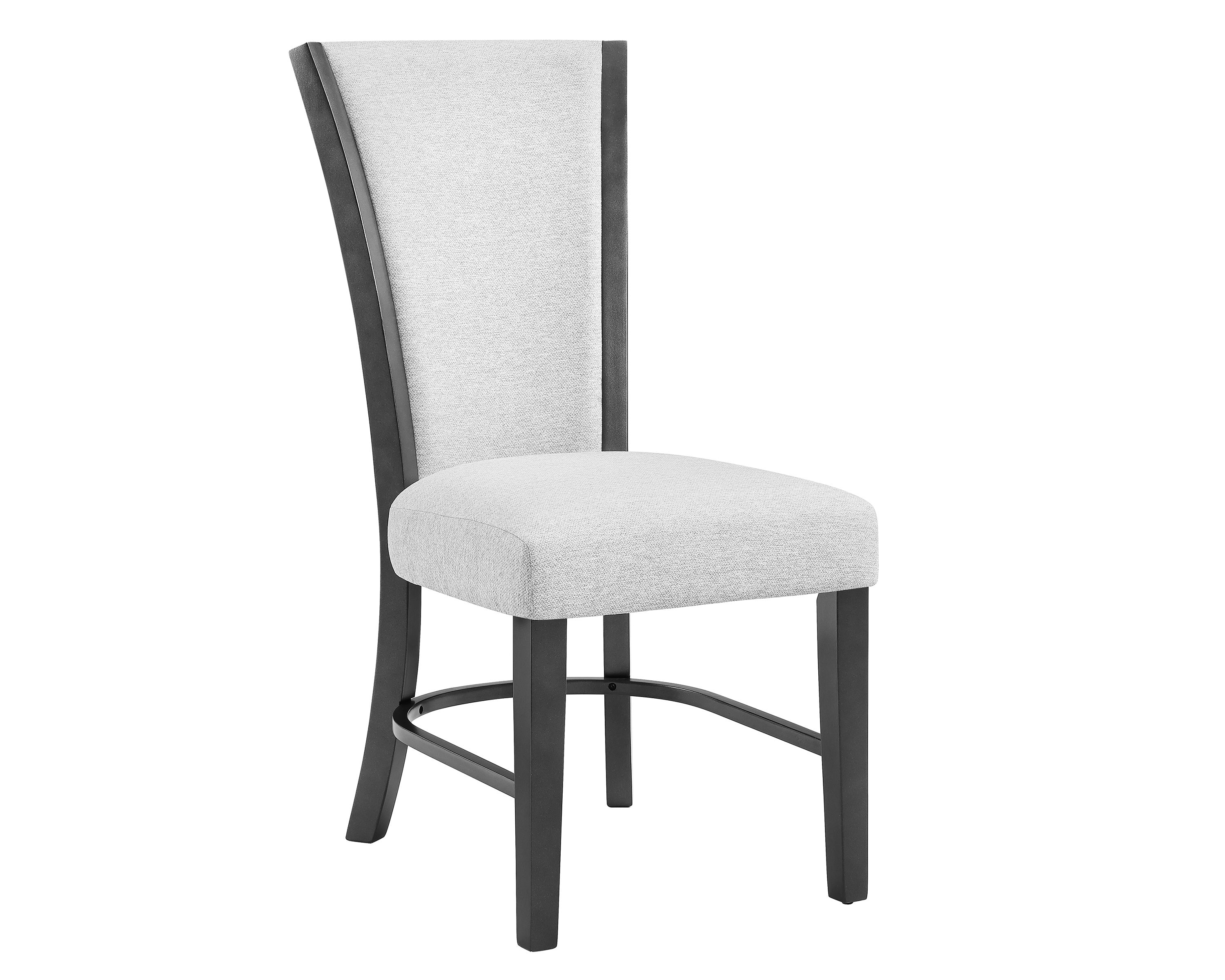 2pc Contemporary Glam Upholstered Dining Chairs - Padded Plush Fabric Seat with Wooden Legs - Modern Kitchen & Dining Room Furniture for Home Decor