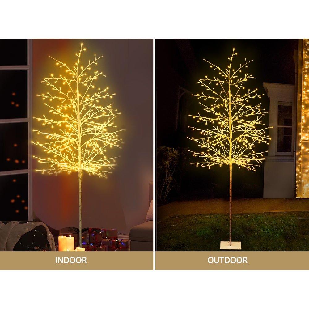 2.1M (7ft) Pre-Lit Christmas Tree with 480 Warm White LED Lights - Perfect for Indoor Holiday Decorations & Festive Home Decor