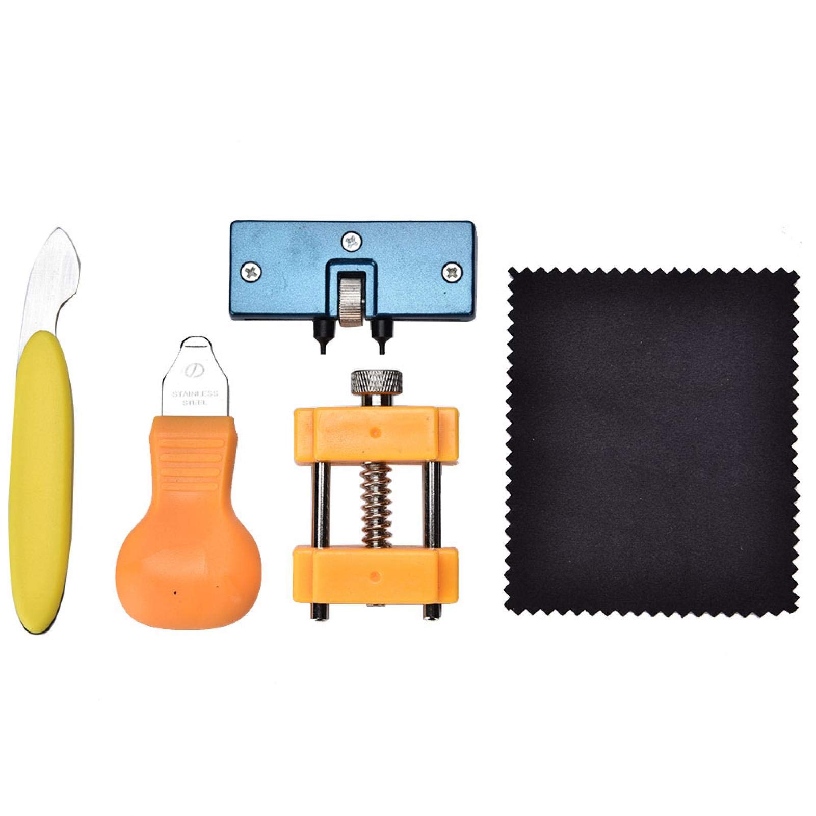 01 Portable 5Pcs Watch Battery Replacement Tool Kit - Professional Watch Repair Tools with Back Case Opener & Remover for Watch Makers & Enthusiasts | Perfect for DIY Watch Repair, Battery Change & Maintenance