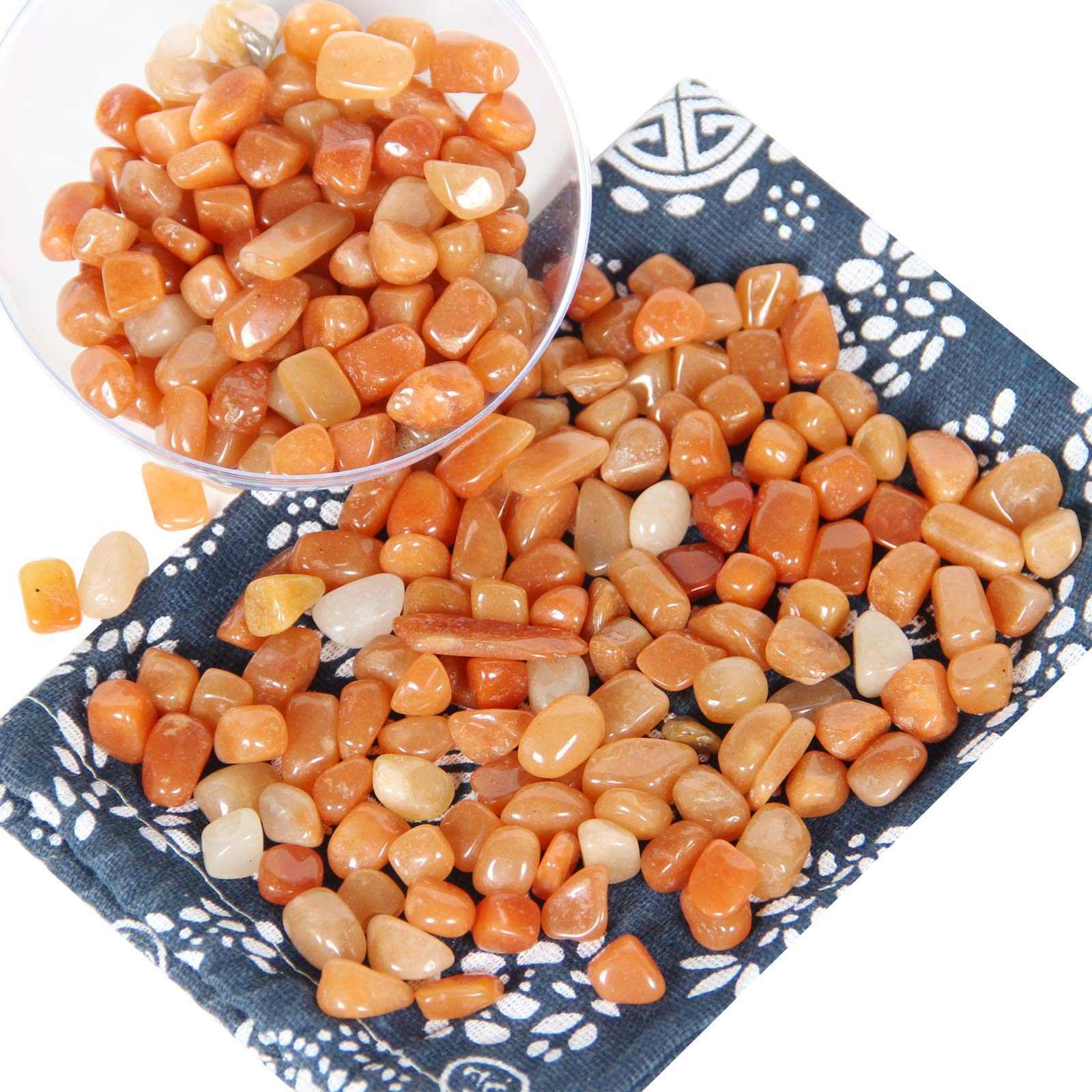 Natural Red Aventurine Crystal Chips 1.1lb - Tumbled Healing Stones for Crafts, Jewelry Making & Home Decor | Crushed Gemstones for DIY Projects, Reiki Energy Work & Spiritual Gifts