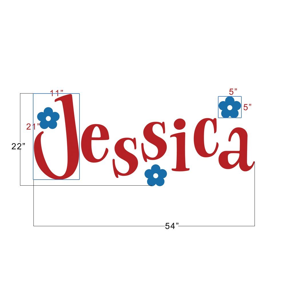 Personalized Name Vinyl Decal for Nursery & Kids Room - Flower Wall Decor Stickers - Perfect for Baby Shower Gifts & Room Decoration