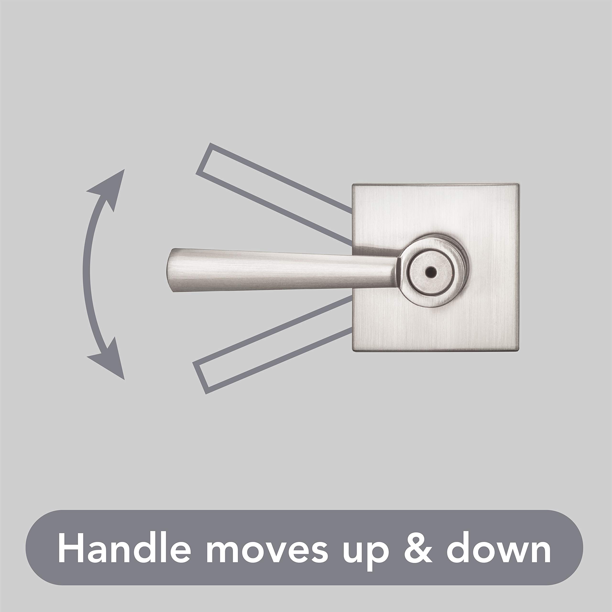 Baldwin Spyglass Interior Privacy Door Handle - Reversible Lever for Bedroom & Bathroom - Keyless Door Lock with Microban Antimicrobial Protection - Satin Nickel Finish - Ideal for Home, Office, and Commercial Spaces