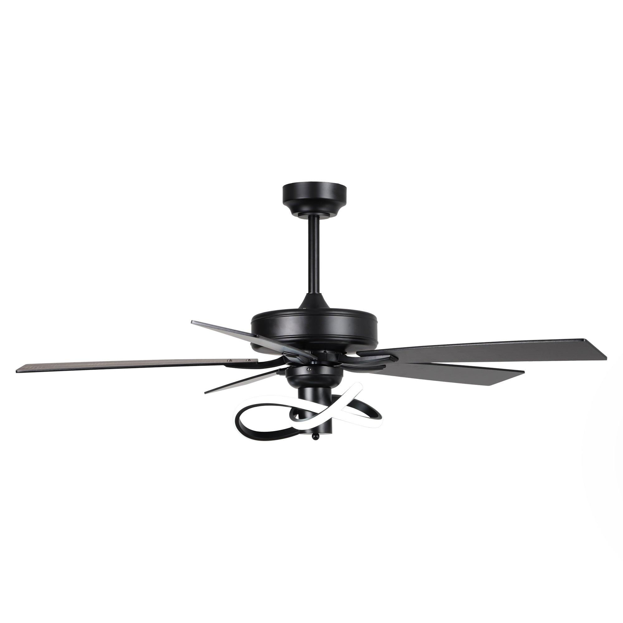 52 Inch Oregon DC Motor Modern Downrod Ceiling Fan with LED Light - Energy Efficient Quiet Operation for Living Room, Bedroom, and Office