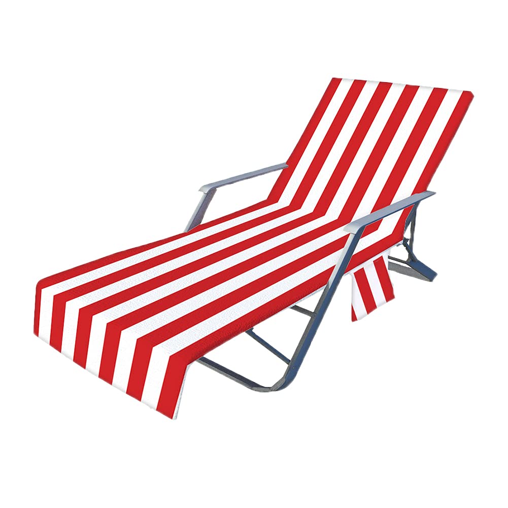 **Waterproof Patio Chaise Lounge Covers - Soft Microfiber Beach Chair Towel Cover with Side Pockets (83 x 30 Inches) - UV Protection for Pool, Sunbathing, Hotel & Outdoor Relaxation**    *(Perfect for beach vacations, poolside lounging, resort stays, and backyard relaxation - keeps chairs clean and comfortable!)*