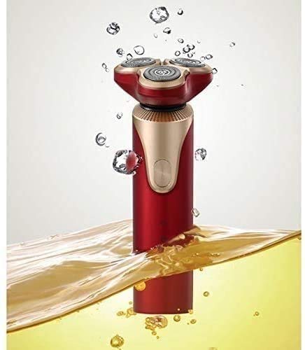 Premium Electric Razor for Men - Wet & Dry Cordless Rotary Shaver, Waterproof Rechargeable Men's Shaver with Rotary Blades (Red) - Perfect for Travel, Gym & Daily Grooming