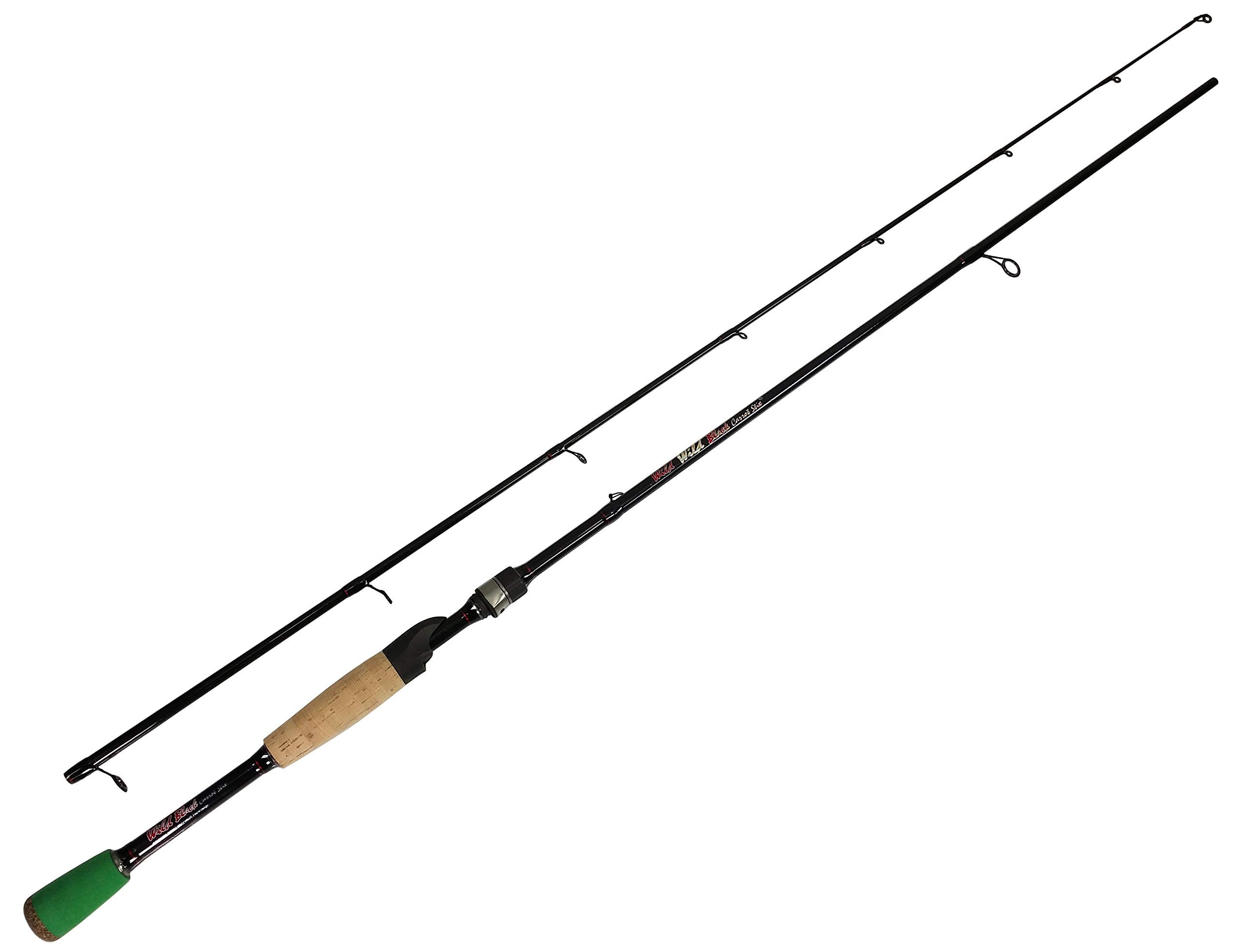 Carrot Stix Collapsible 2-Piece Spinning Fishing Rod - Wild Black | Portable Travel Rod for Bass, Trout & Freshwater Fishing | Perfect for Backpacking, Kayak & Shore Fishing