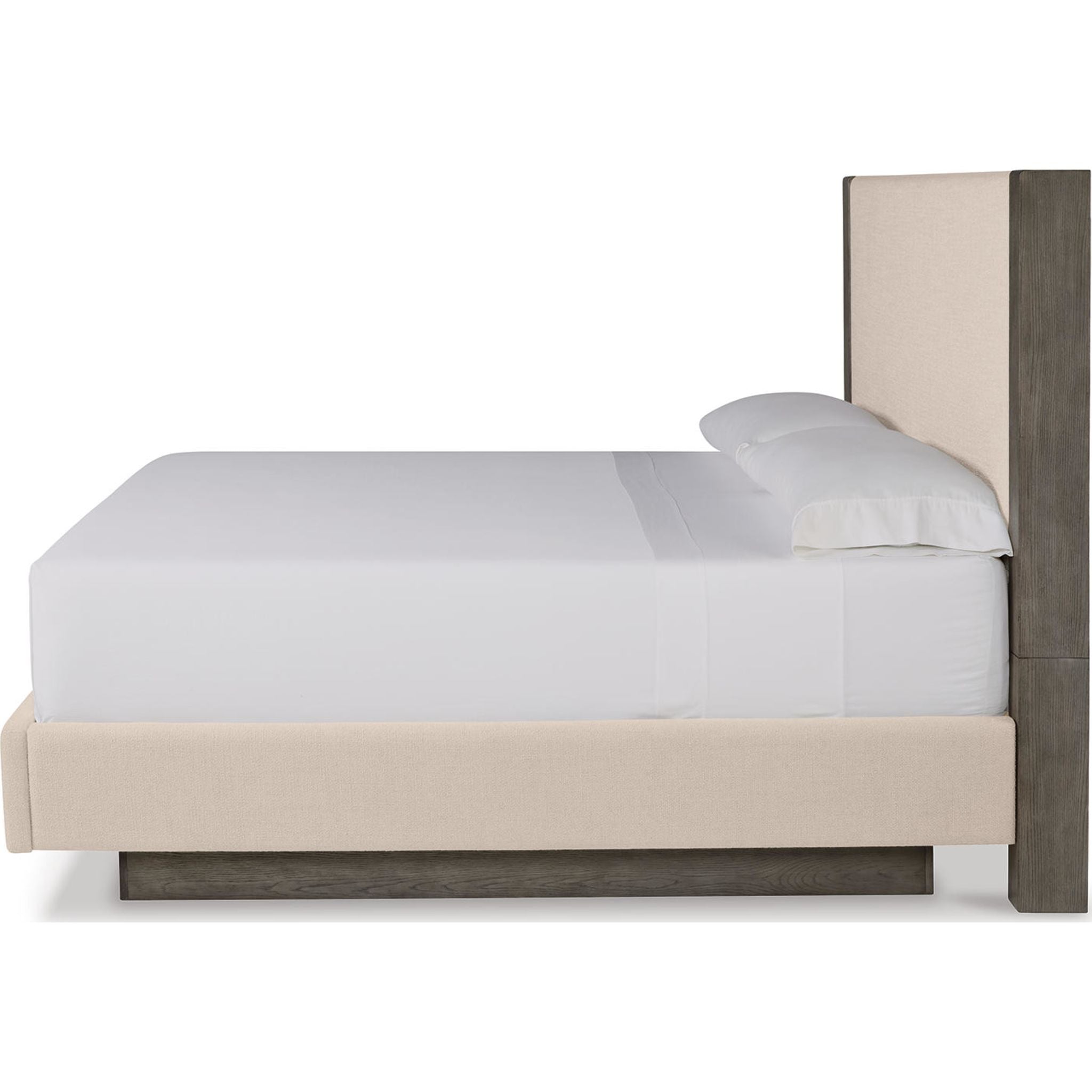 Anibecca Upholstered Panel Bed - Queen Size Weathered Gray Fabric Headboard - Modern Bedroom Furniture for Master & Guest Rooms