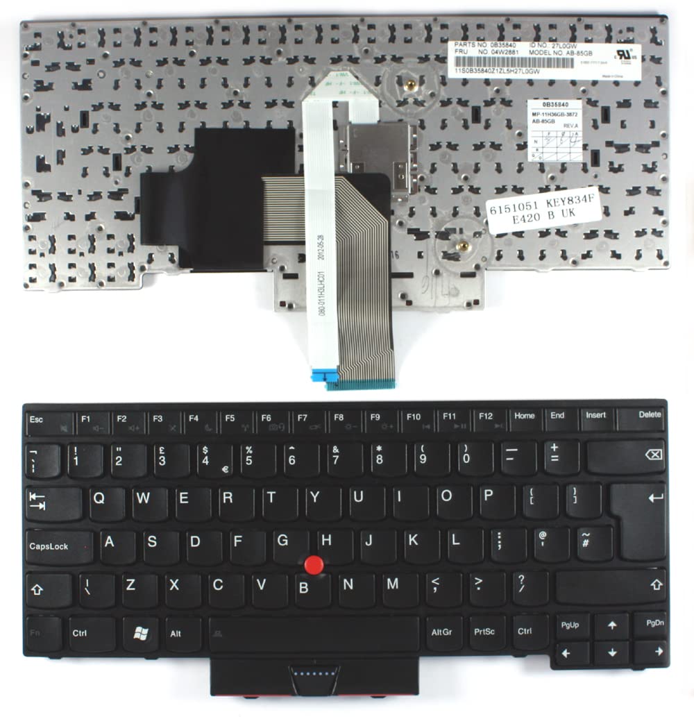 UK Layout Black Replacement Laptop Keyboard for Lenovo ThinkPad Edge E430 - Durable Typing Solution for Work & Study