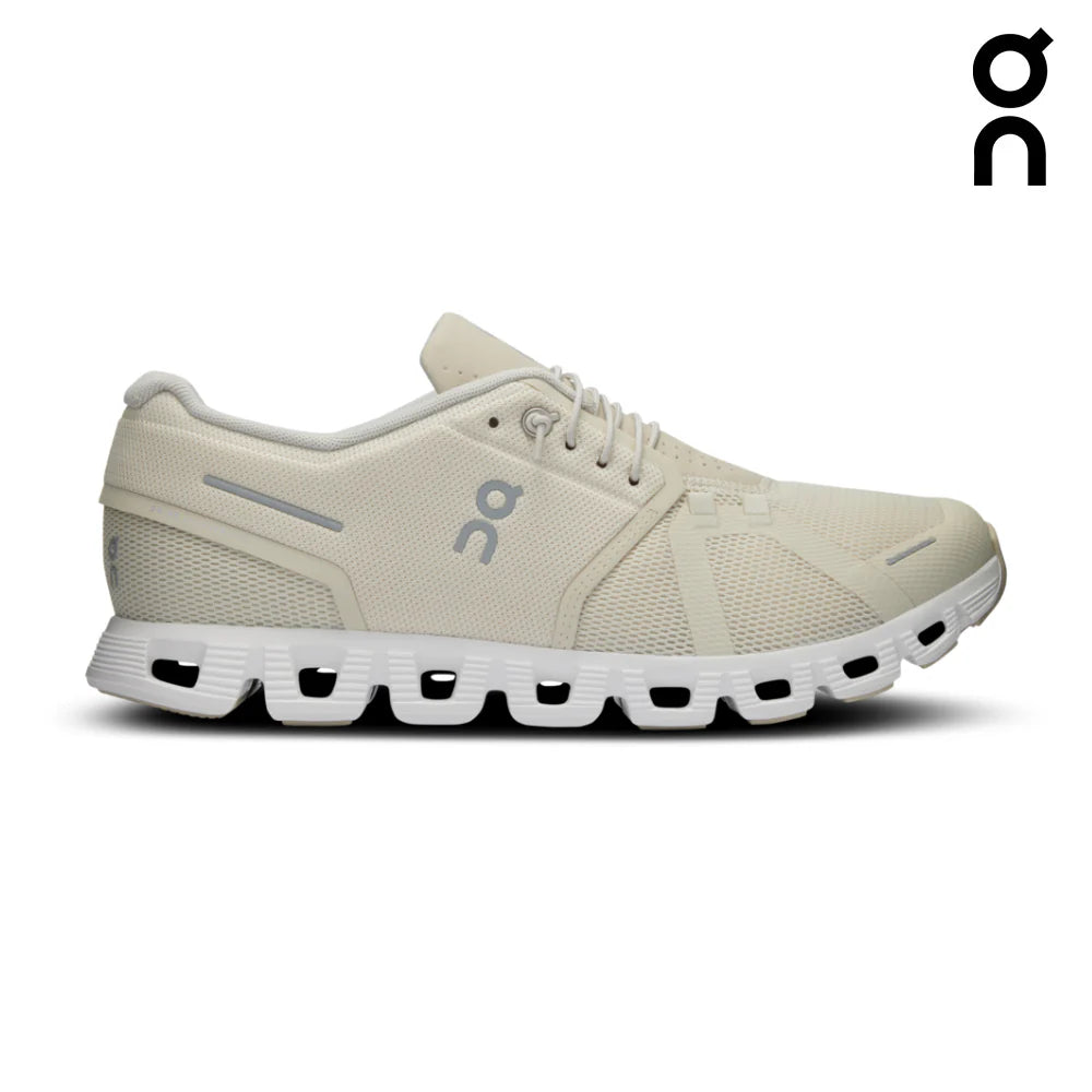 ON Men's Cloud 5 Running Shoes - Lightweight & Cushioned Sneakers for Men in Cream/Sand | Perfect for Jogging, Gym Workouts & Daily Wear