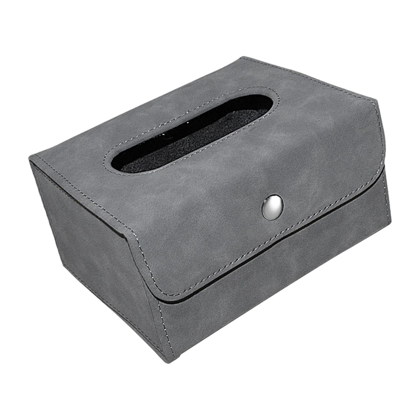 Waterproof Tissue Box Holder - Foldable Organizer for Napkins & Tissues | Gray Storage Case for Dresser, Nightstand, Car Seat Back, Restaurant & Hotel Use | Home & Travel Essential