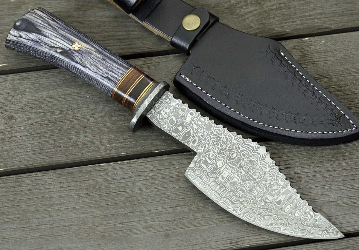 Premium Titan Damascus Steel Axe with Pakkawood Handle - Outdoor Camping, Bushcraft & Survival Tool for Wood Chopping, Splitting & Wilderness Adventures
