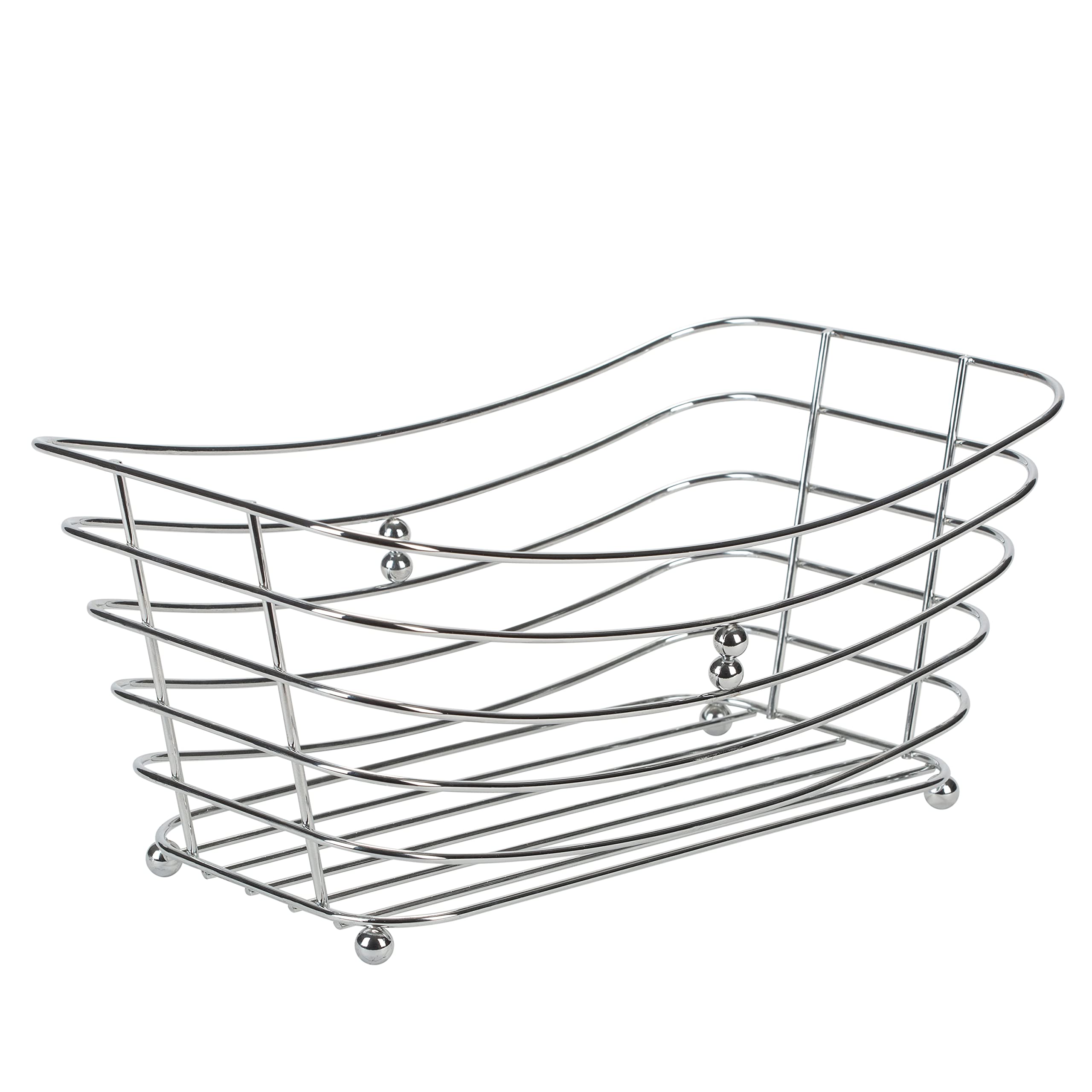 Chrome Wire Towel Basket with Non-Slip Ball Feet - 12.2