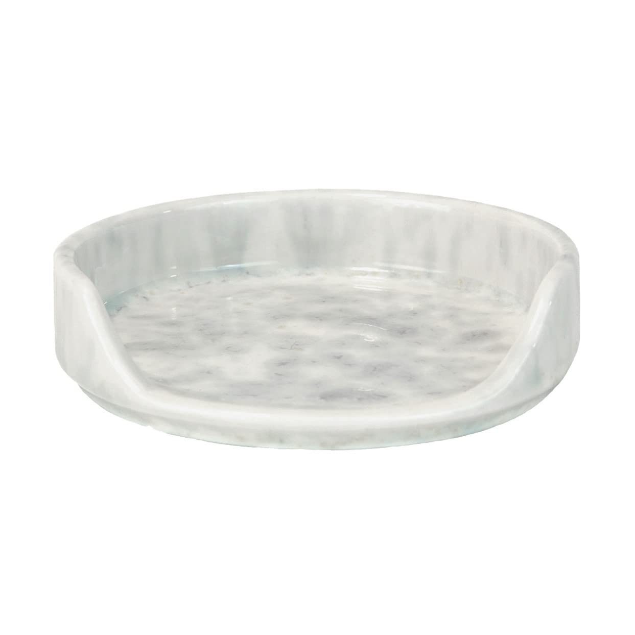 Premium Marbled White Ceramic Spoon Rest - Heat-Resistant Kitchen Counter & Stove Top Utensil Holder - Perfect for Cooking, Serving, and Keeping Counters Clean